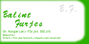 balint furjes business card