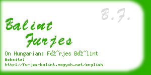 balint furjes business card